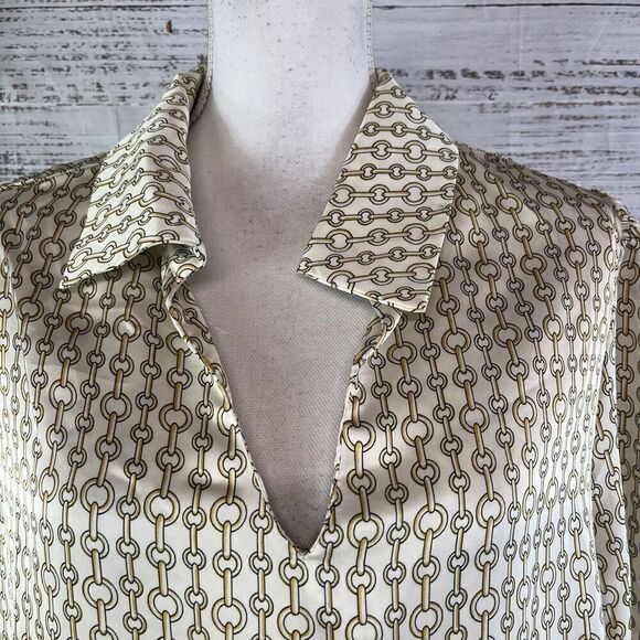 CotilCo Blouse Tunic Plus size 1X Gold Chains Career Professional Modest Church - Picture 4 of 11